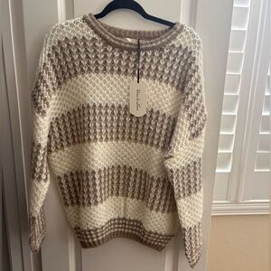 Striped Sweater - Brown and Cream | size S